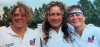 MA Sorensen, center, with Eagle front-rowers Tricia Turton and Liz Kirk.