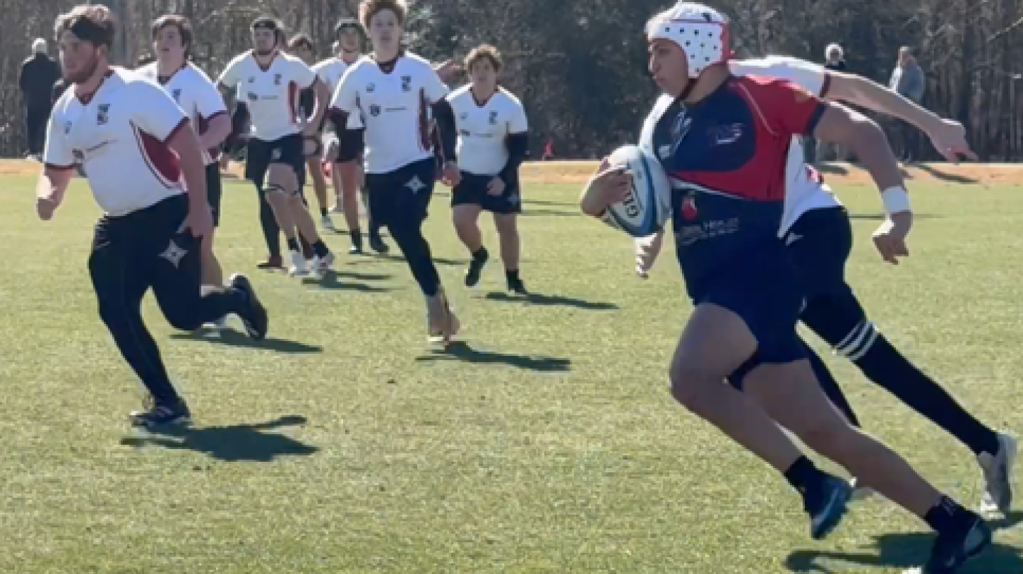 Greer's Martin Sarkees on the attack vs Wando.